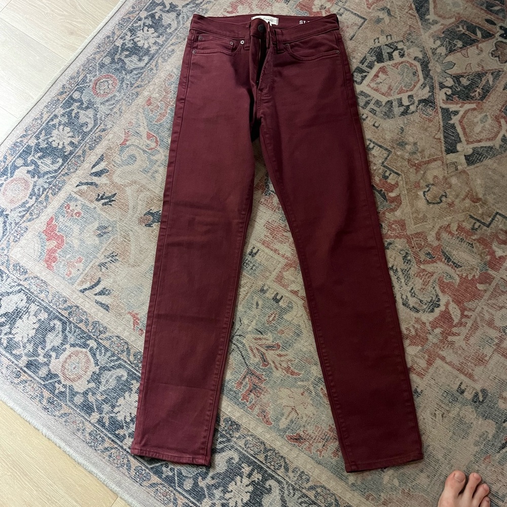 Burgundy Madewell Jeans men slim